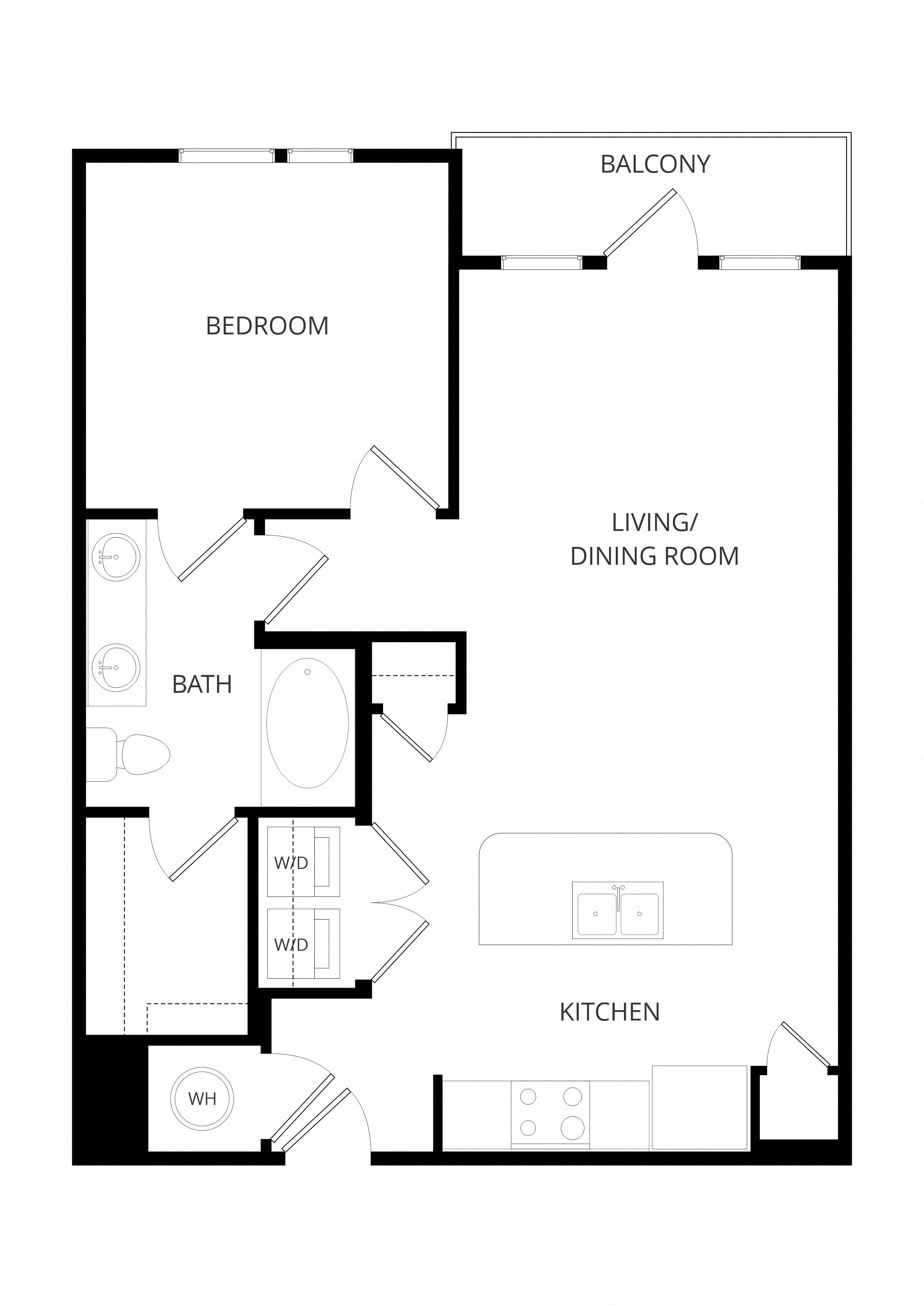 A5_OneBedroom floor plan